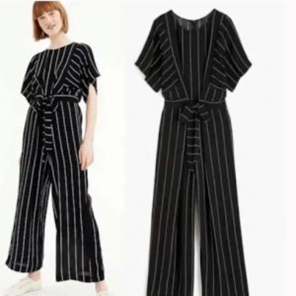 J. Crew Short-Sleeve Striped Jumpsuit